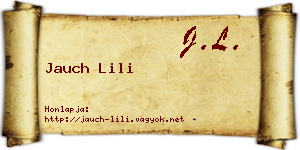 Jauch Lili névjegykártya